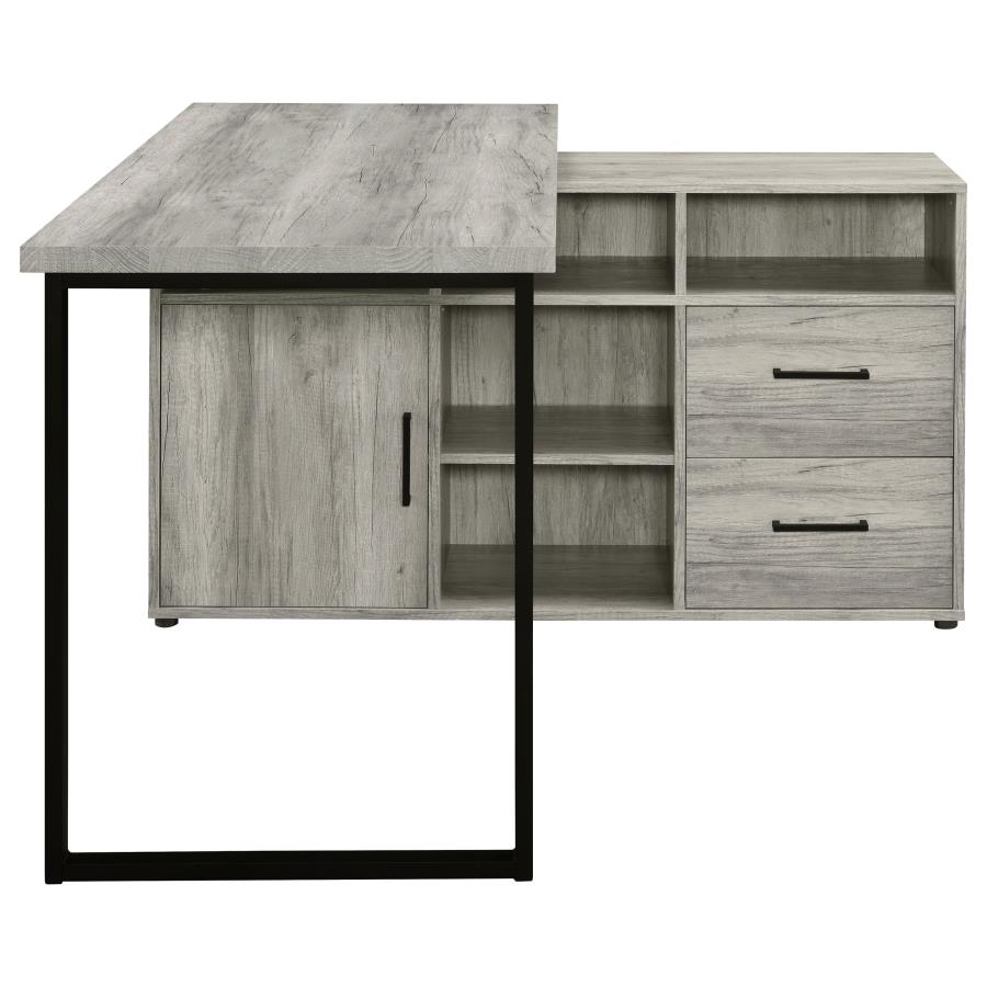 Hertford 59-inch L-Shape Computer Desk Grey Driftwood view 12