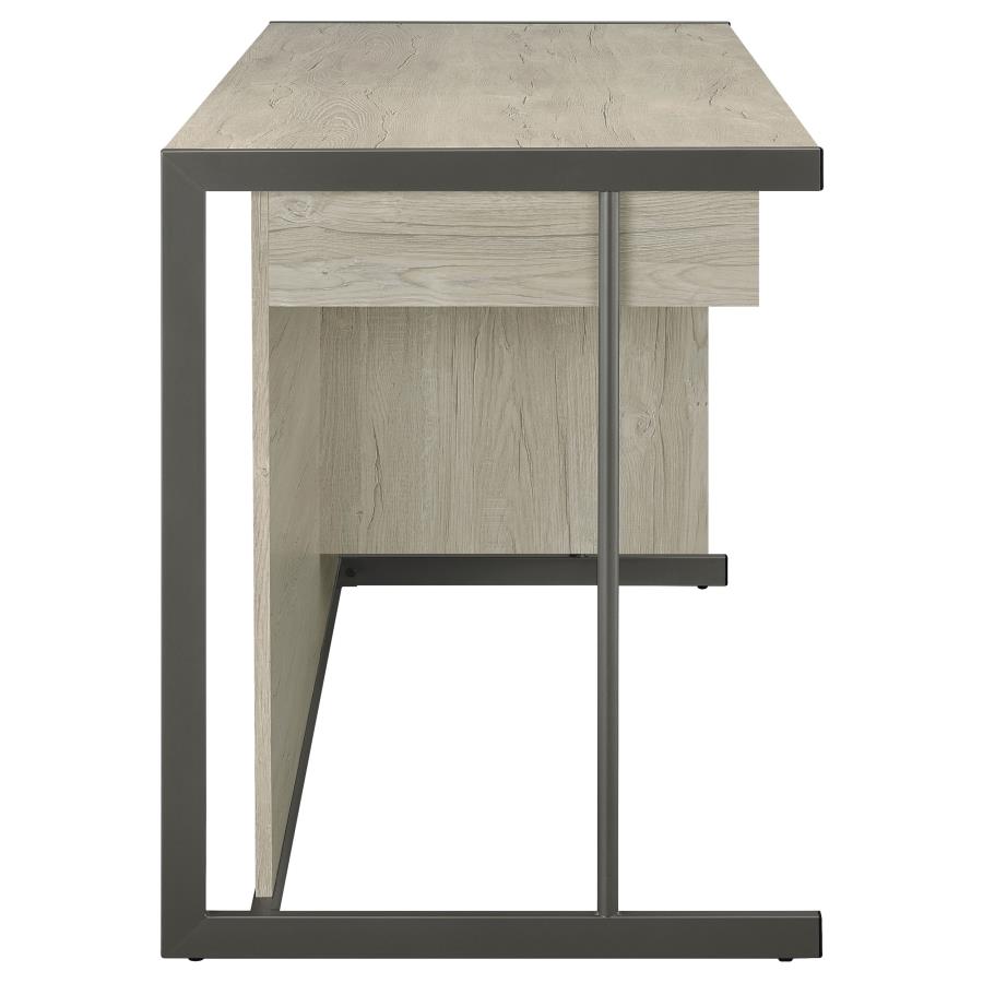 Loomis 60-inch 4-drawer Computer Desk Whitewashed Grey view 8