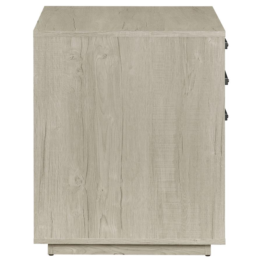 Loomis 3-drawer Home Office File Cabinet Whitewashed Grey view 10