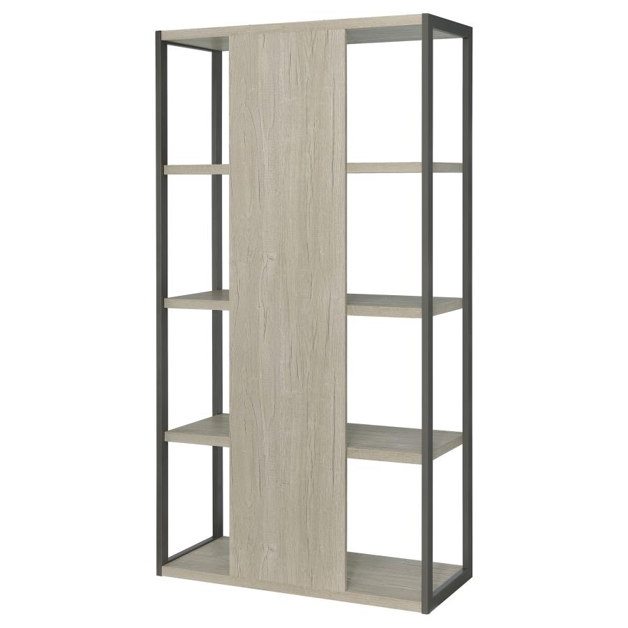 Loomis 72-inch 4-shelf Bookshelf Whitewashed Grey view 8