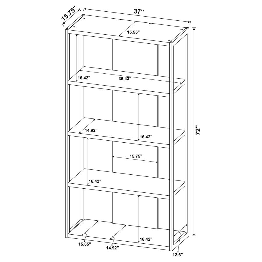 Loomis 72-inch 4-shelf Bookshelf Whitewashed Grey view 11