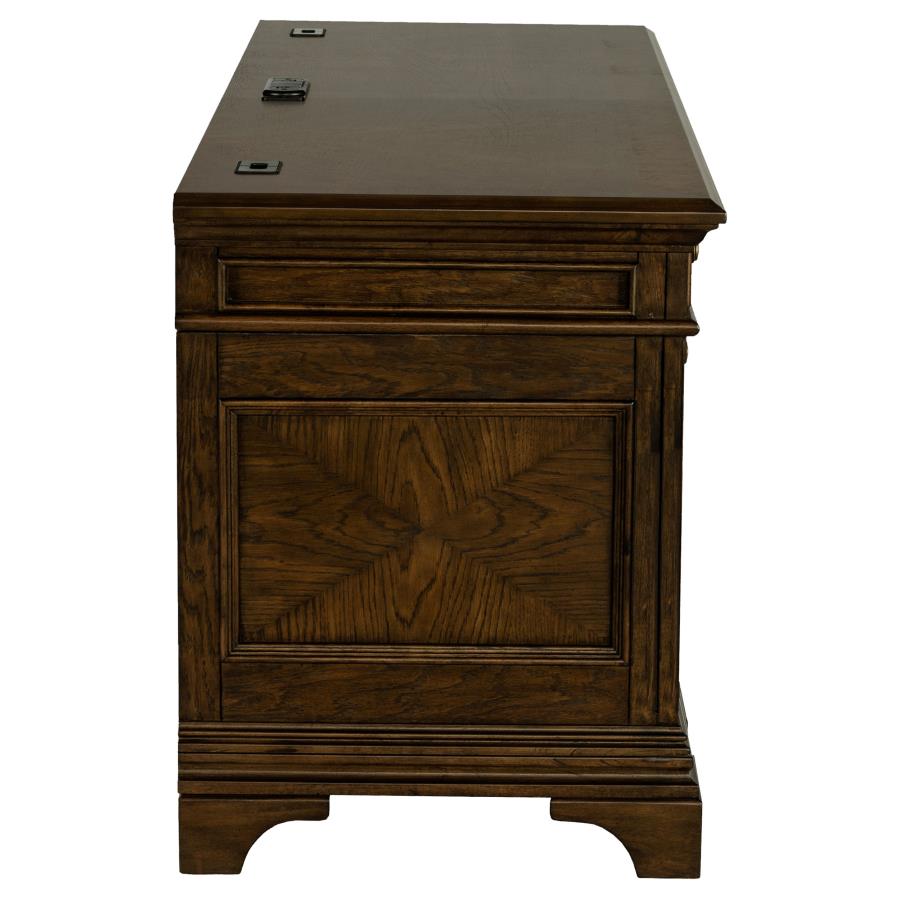 Hartshill 66-inch 5-drawer Credenza Office Desk Burnish Oak view 8