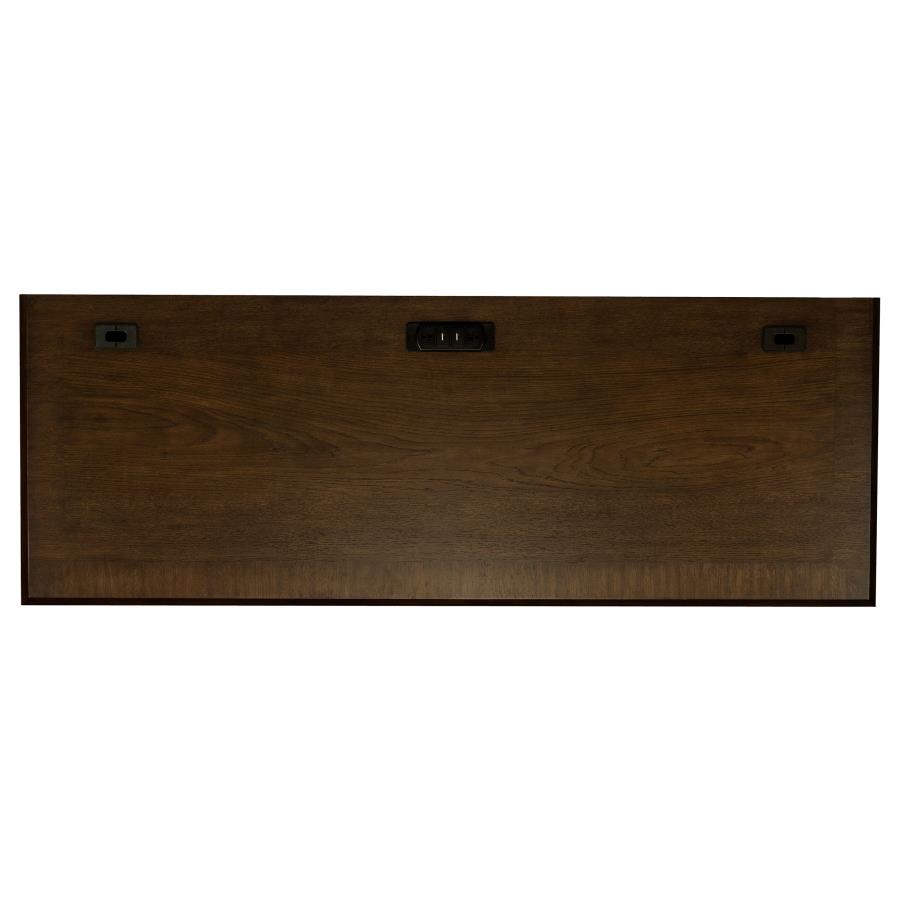 Hartshill 66-inch 5-drawer Credenza Office Desk Burnish Oak view 9