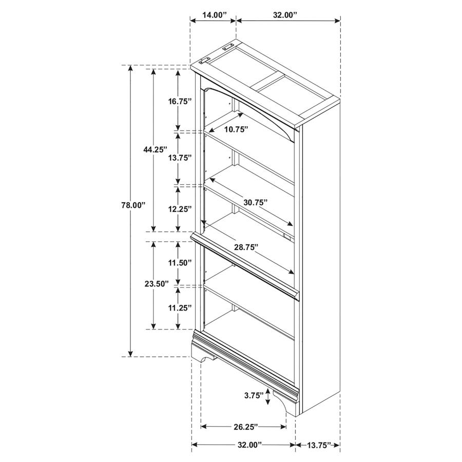 Hartshill 78-inch 5-shelf Bookcase Burnished Oak view 9