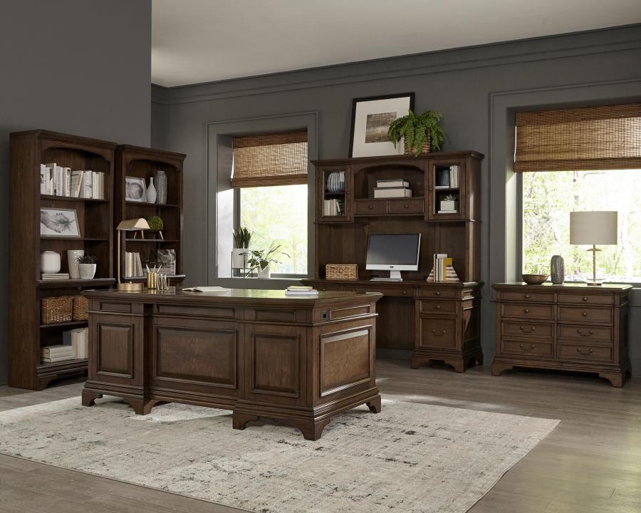 Hartshill 78-inch 5-shelf Bookcase Burnished Oak view 10