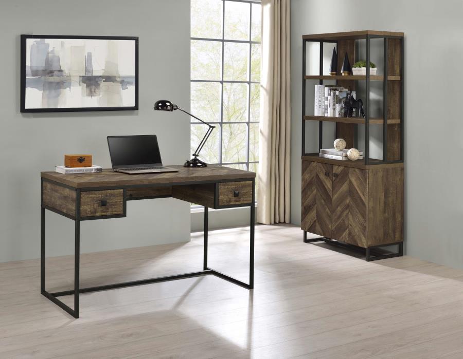 Millbrook 71-inch 2-door Storage Bookshelf Rustic Oak view 8