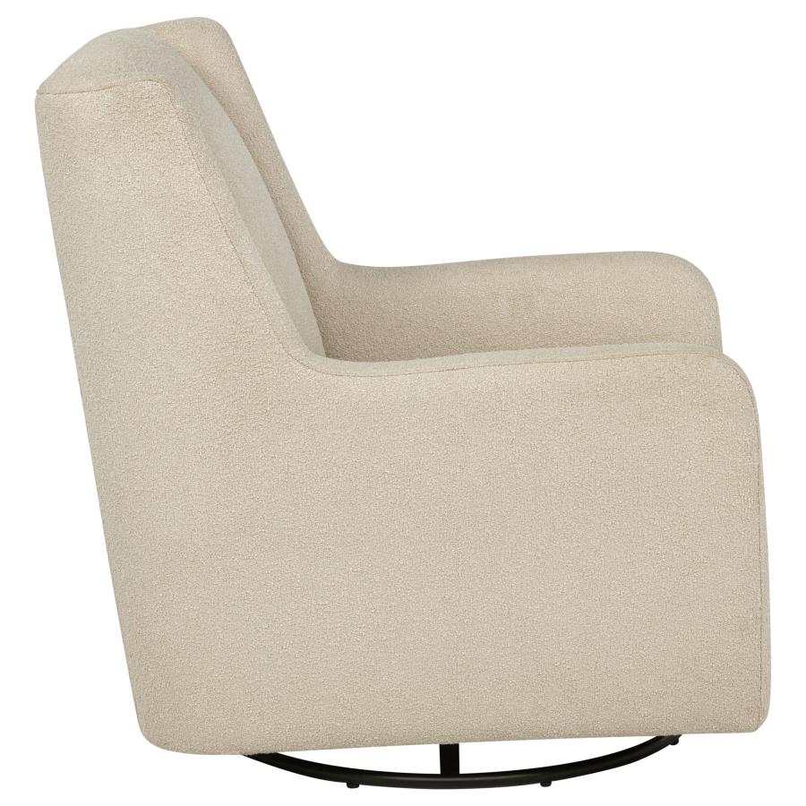 Serra Boucle Upholstered Swivel Glider Sandy Beige view 9