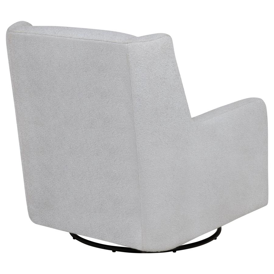 Serra Boucle Upholstered Swivel Glider Dove Grey view 8