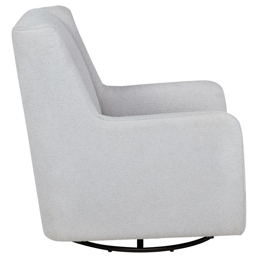 Serra Boucle Upholstered Swivel Glider Dove Grey view 9