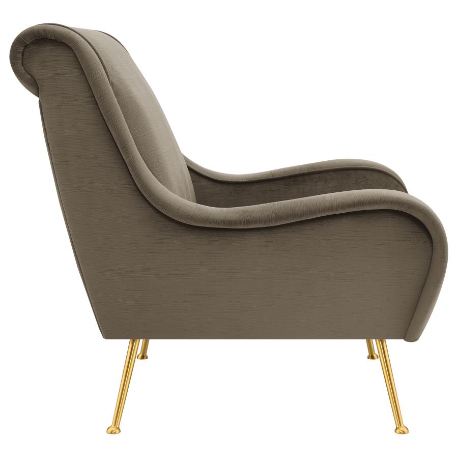 Ricci Upholstered Saddle Arm Accent Chair Truffle view 8