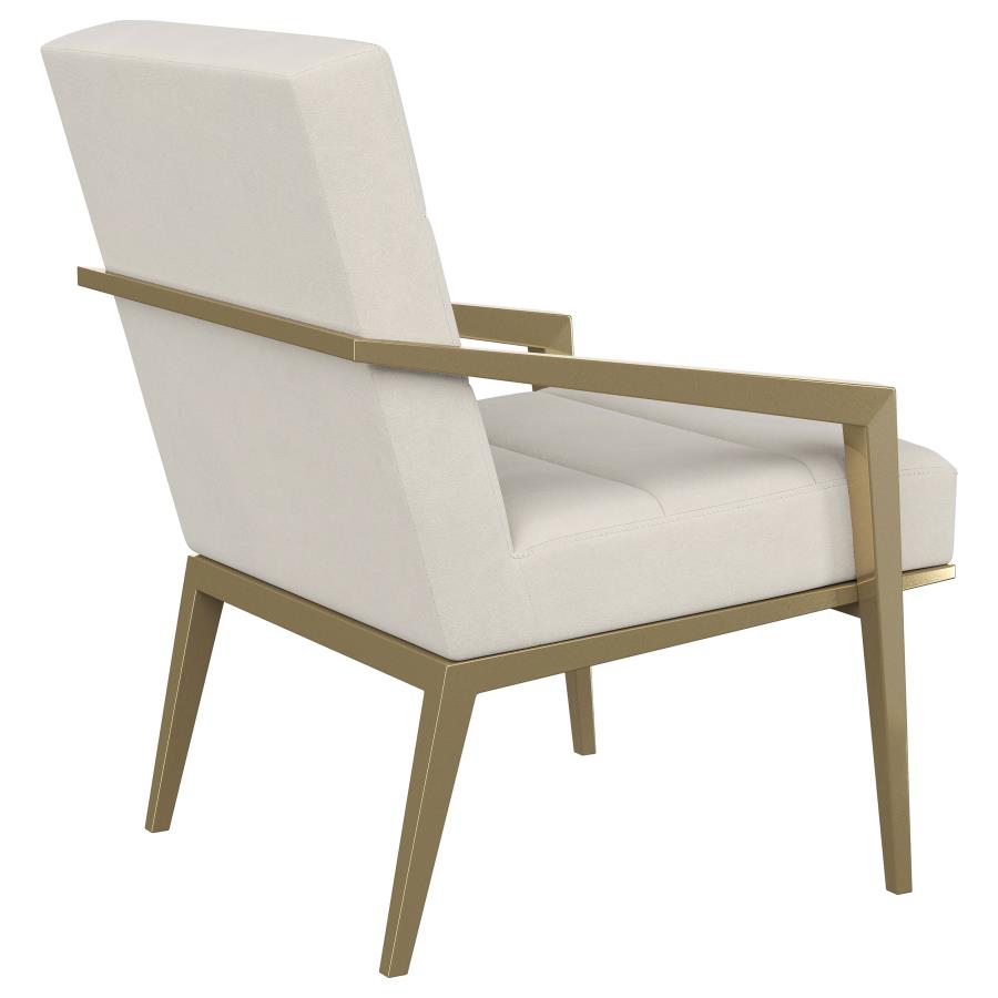 Kirra Upholstered Metal Arm Accent Chair Cream view 8