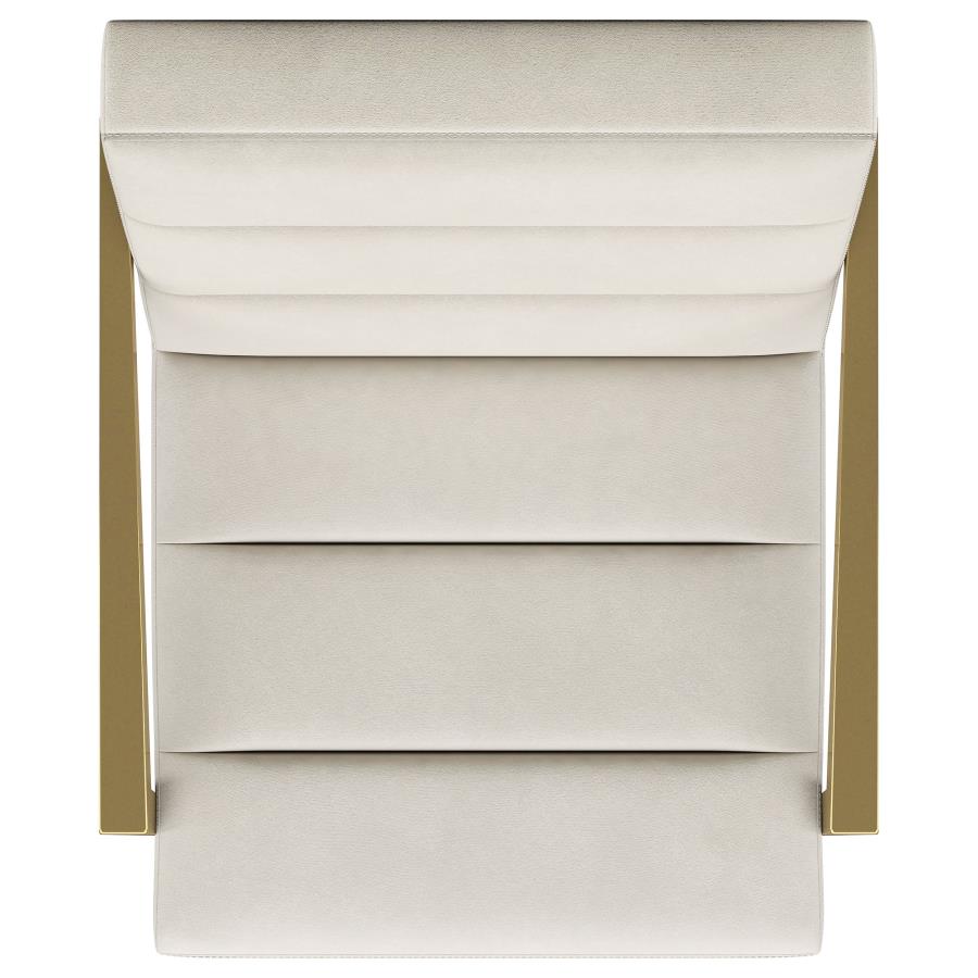 Kirra Upholstered Metal Arm Accent Chair Cream view 10