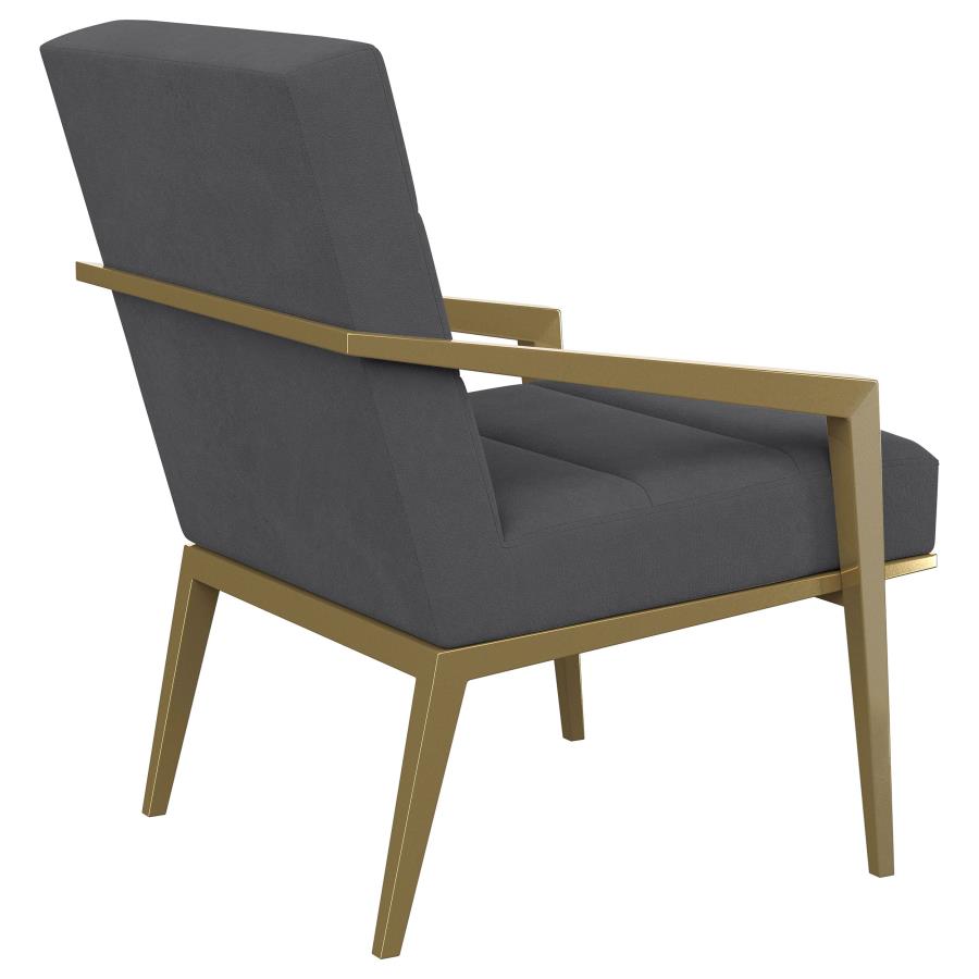 Kirra Upholstered Metal Arm Accent Chair Dark Grey view 8
