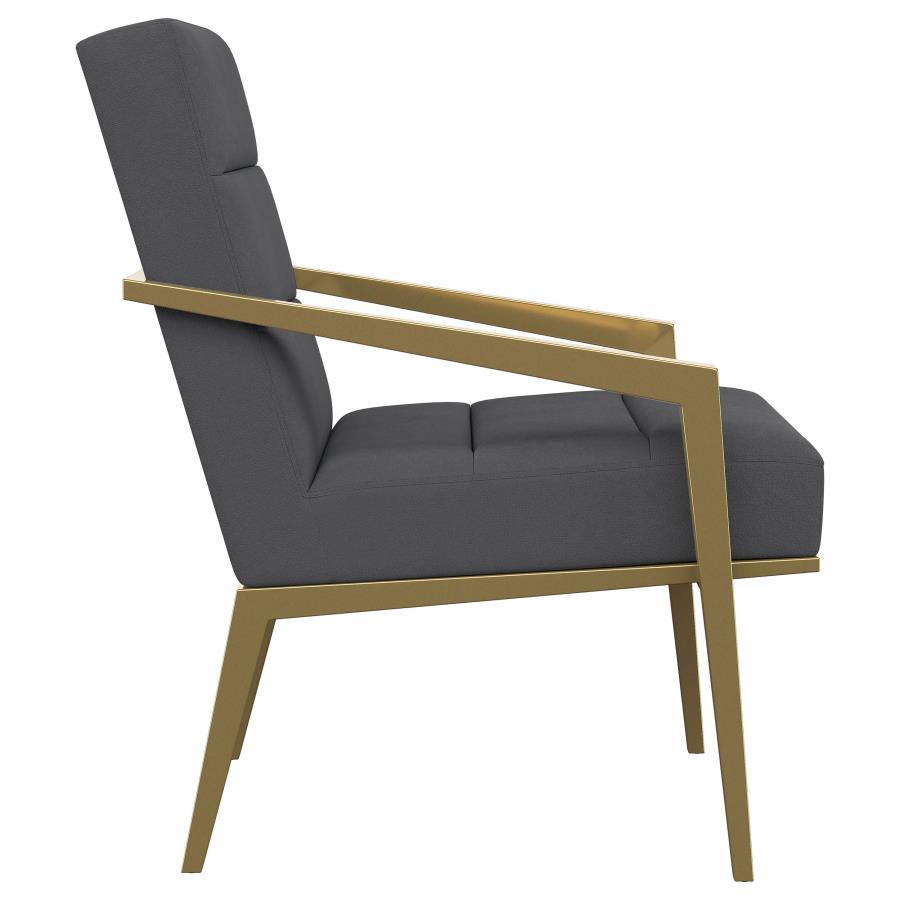 Kirra Upholstered Metal Arm Accent Chair Dark Grey view 9