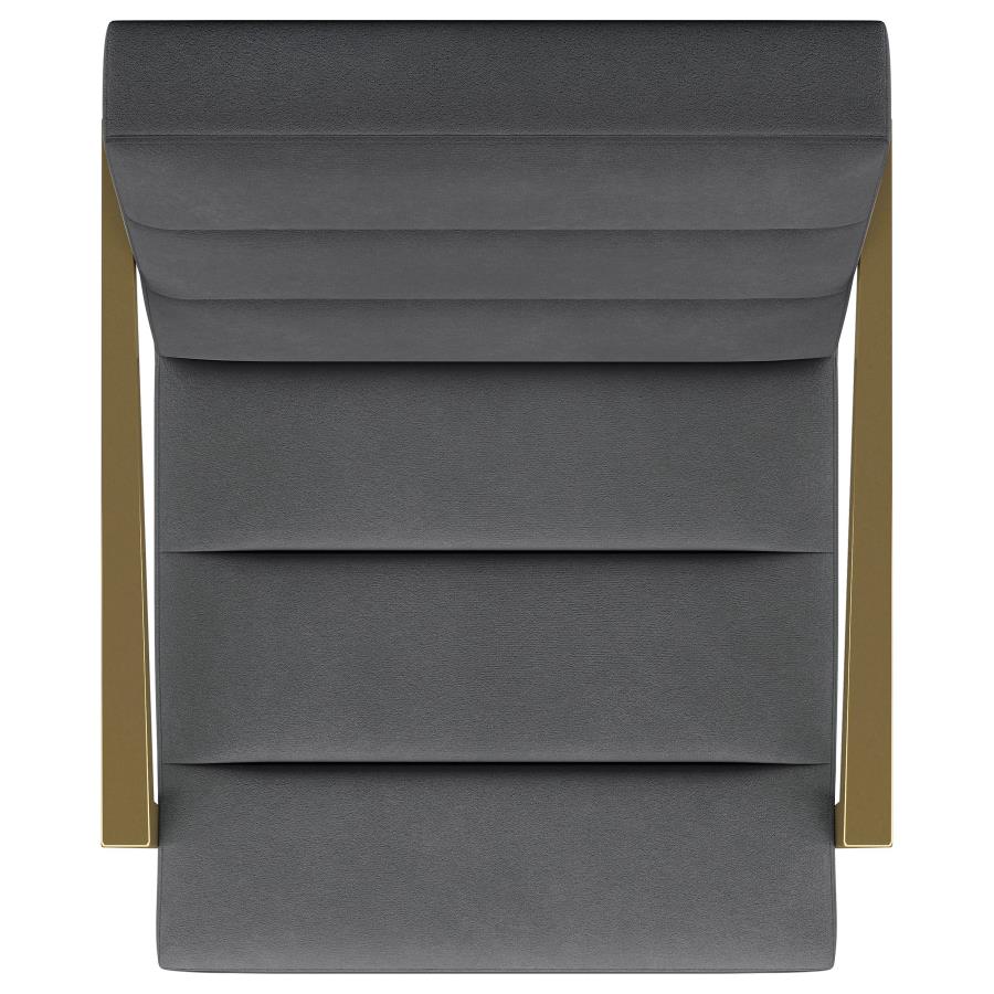 Kirra Upholstered Metal Arm Accent Chair Dark Grey view 10