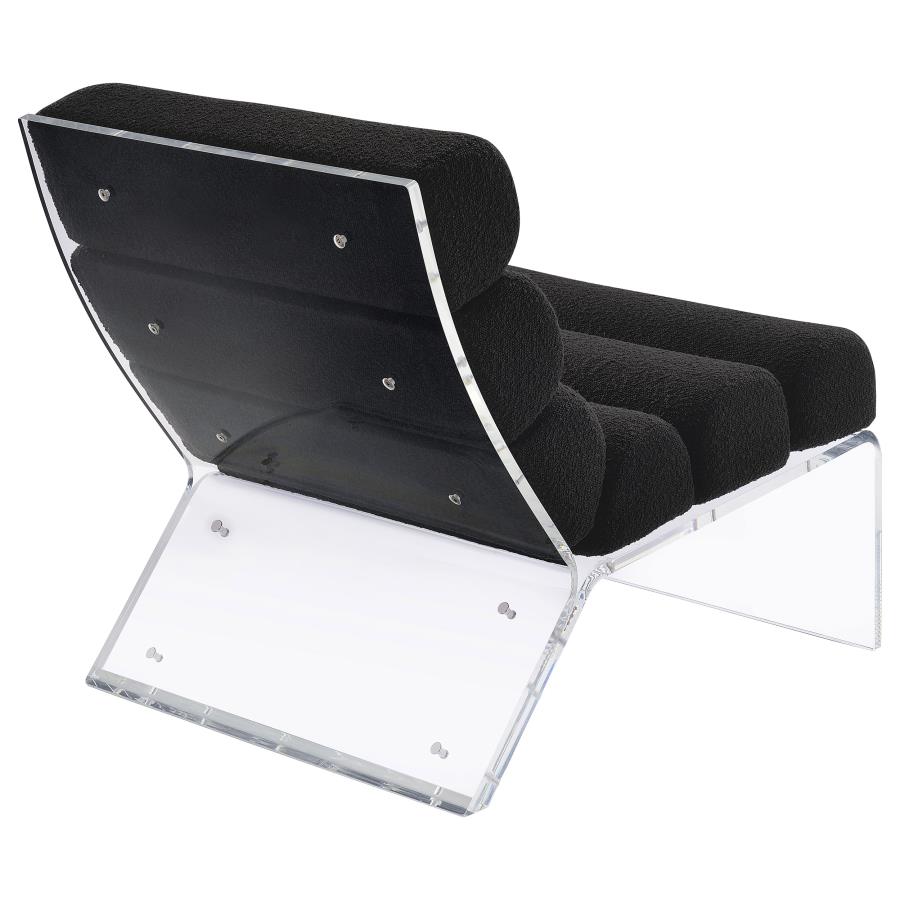 Serreta Boucle Upholstered Armless Acrylic Chair Black view 8