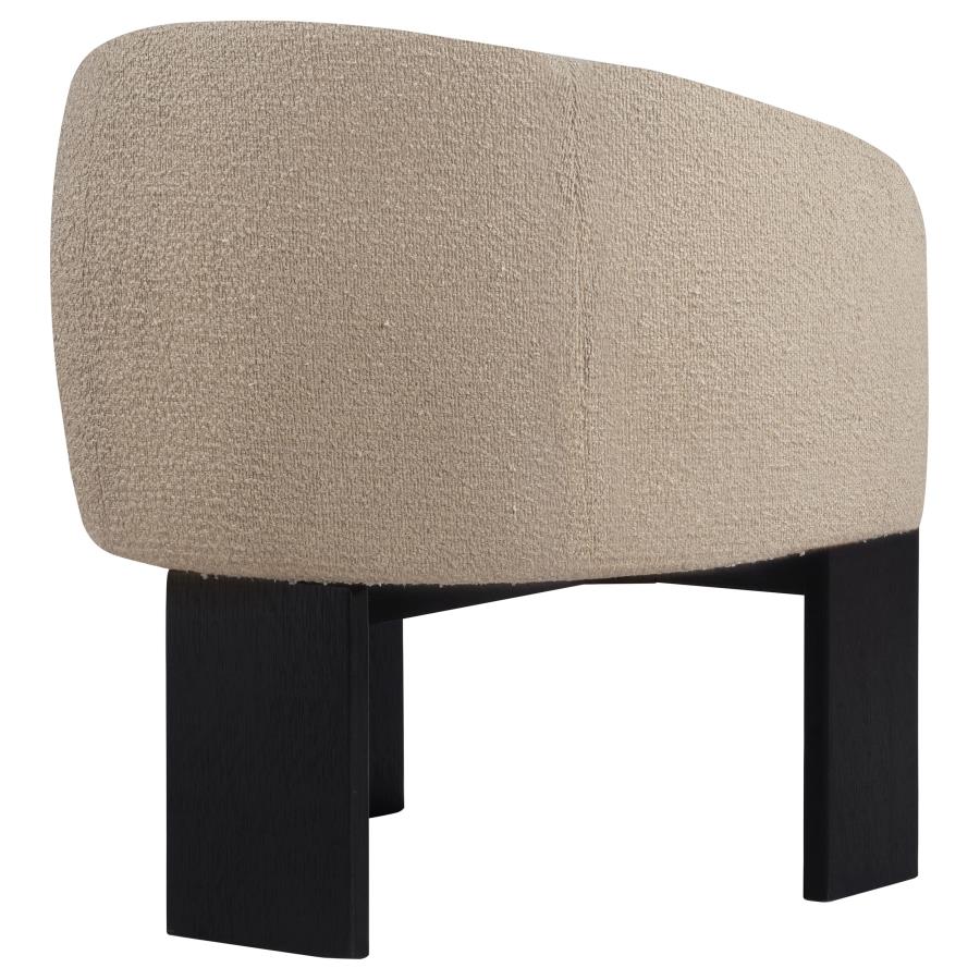 Valdez Boucle Upholstered Barrel Back Accent Chair Beige view 8