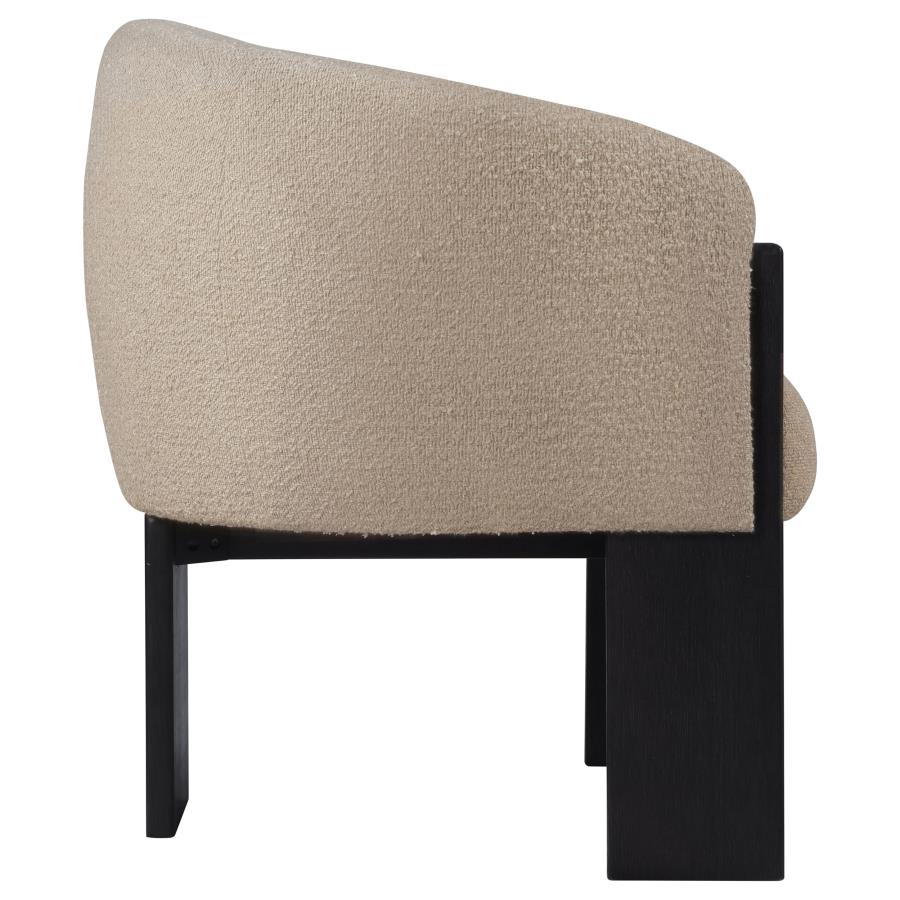 Valdez Boucle Upholstered Barrel Back Accent Chair Beige view 9