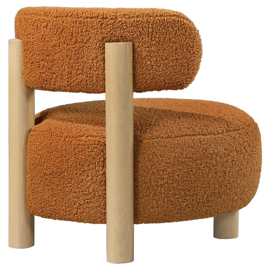 Zonie Boucle Upholstered Barrel Back Accent Chair Orange view 8