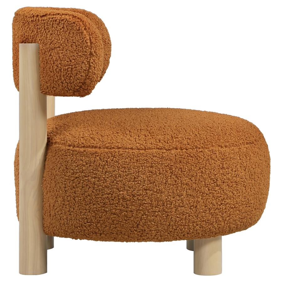 Zonie Boucle Upholstered Barrel Back Accent Chair Orange view 9