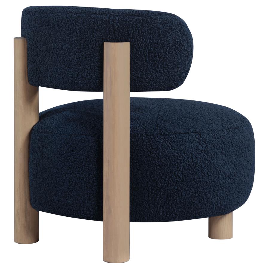 Zonie Boucle Upholstered Barrel Back Accent Chair Blue view 8