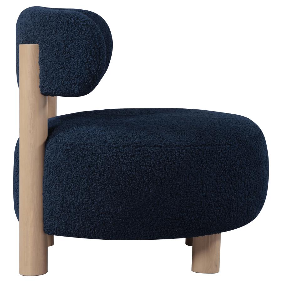 Zonie Boucle Upholstered Barrel Back Accent Chair Blue view 9
