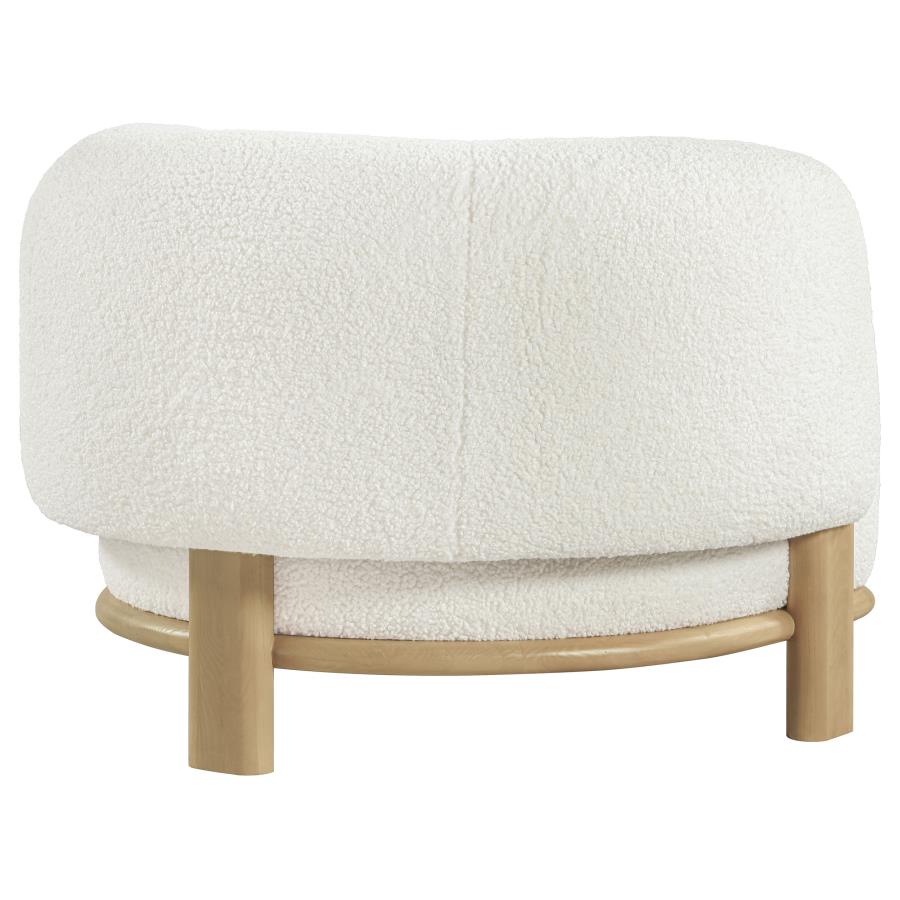 Lawler Upholstered Barrel Back Accent Chair Ivory and Natural view 8