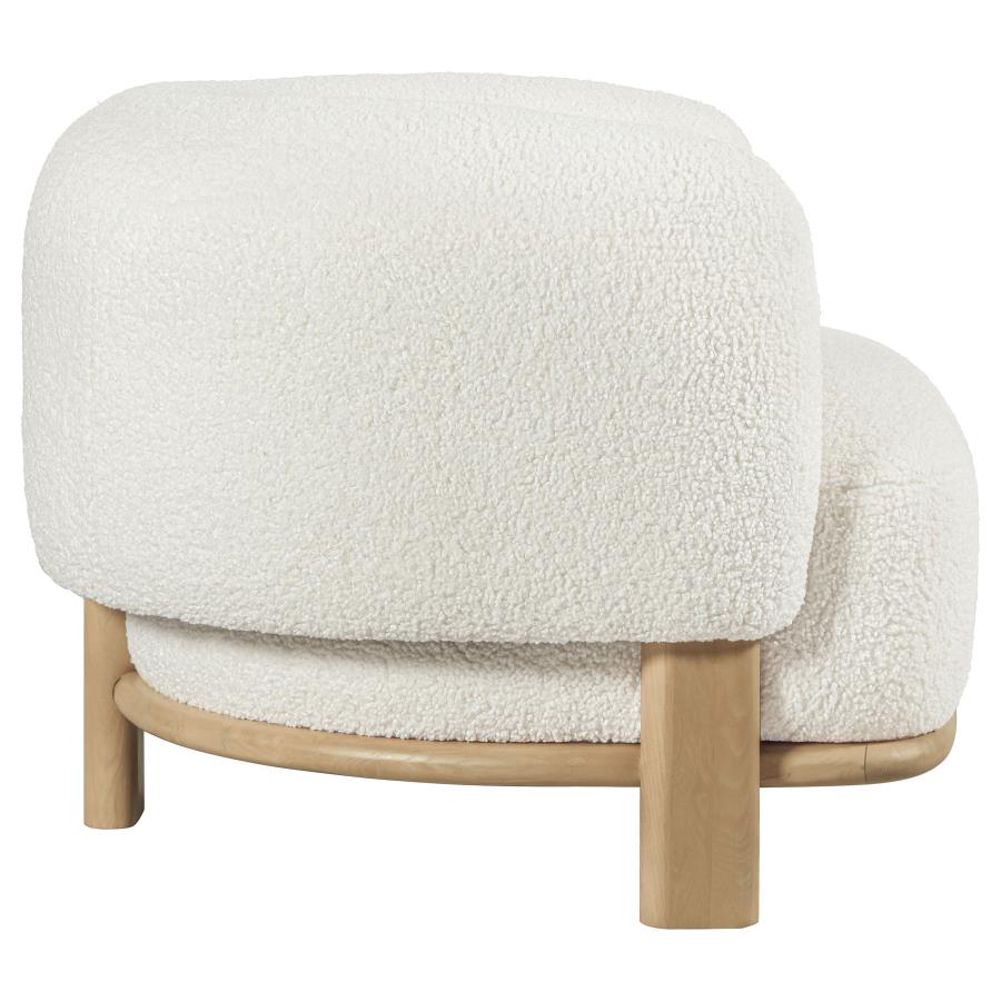 Lawler Upholstered Barrel Back Accent Chair Ivory and Natural view 9