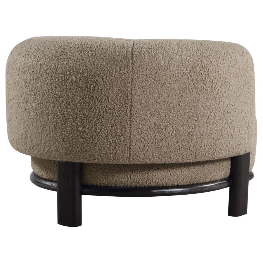 Lawler Upholstered Barrel Back Accent Chair Brown and Black view 8