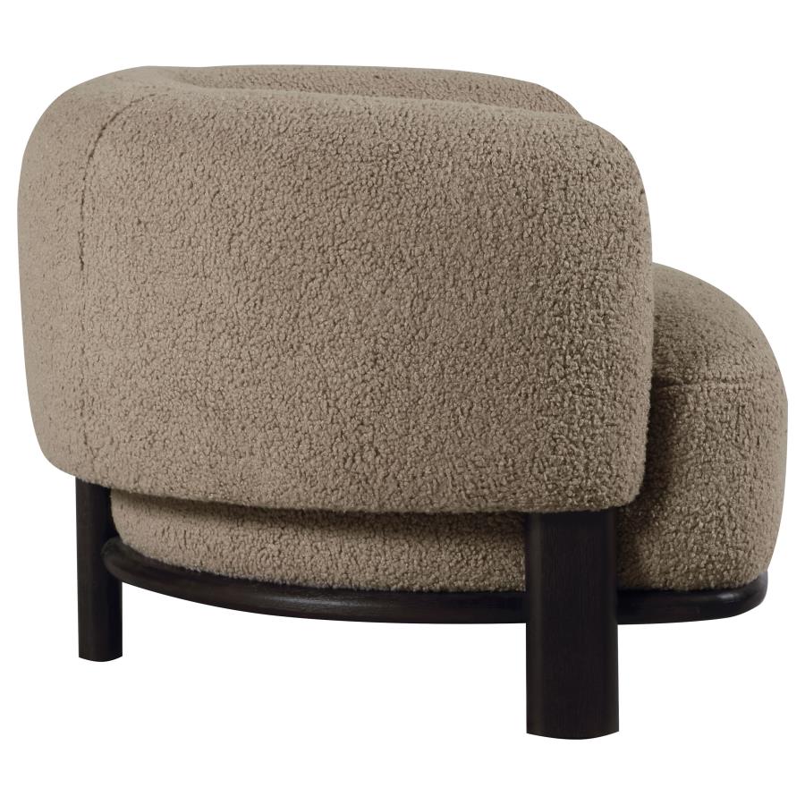 Lawler Upholstered Barrel Back Accent Chair Brown and Black view 9