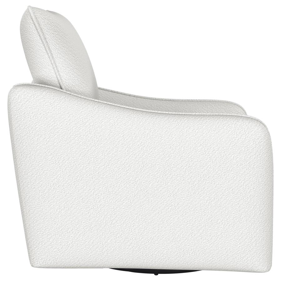 Madia Upholstered Sloped Arm Swivel Glider Chair Vanilla view 9