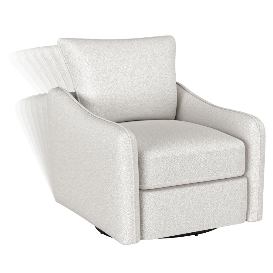 Madia Upholstered Sloped Arm Swivel Glider Chair Vanilla view 11