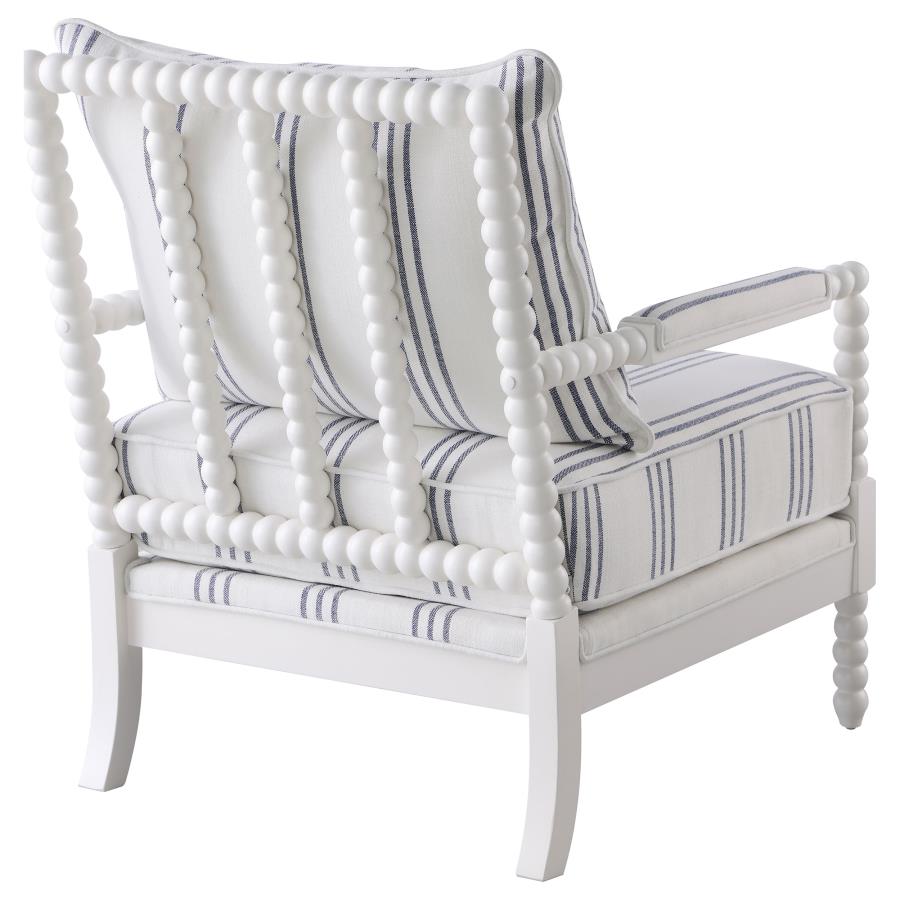Blanchett Upholstered Bobbin Accent Chair White view 8