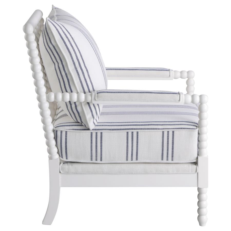 Blanchett Upholstered Bobbin Accent Chair White view 9