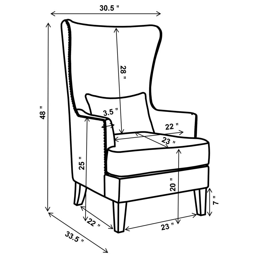 Pippin Upholstered High Wingback Accent Chair Latte view 13