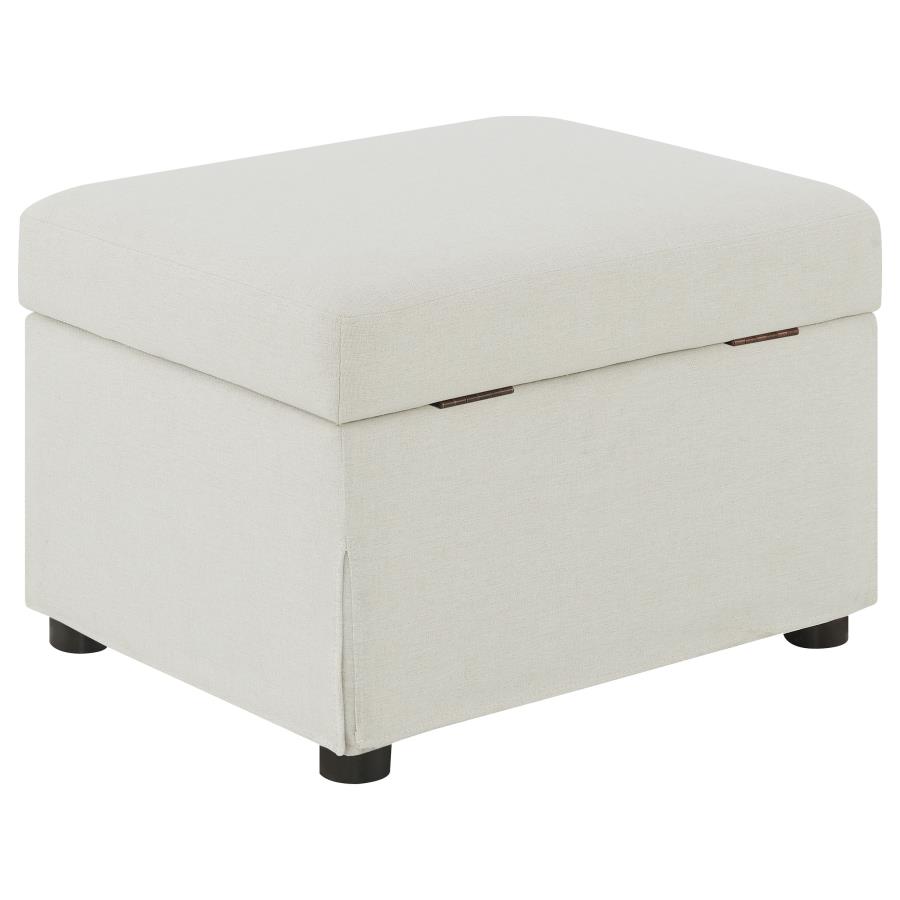 Winter Upholstered Hydraulic Lift Top Storage Ottoman Beige view 8