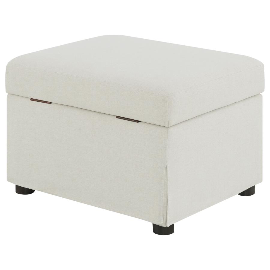 Winter Upholstered Hydraulic Lift Top Storage Ottoman Beige view 9