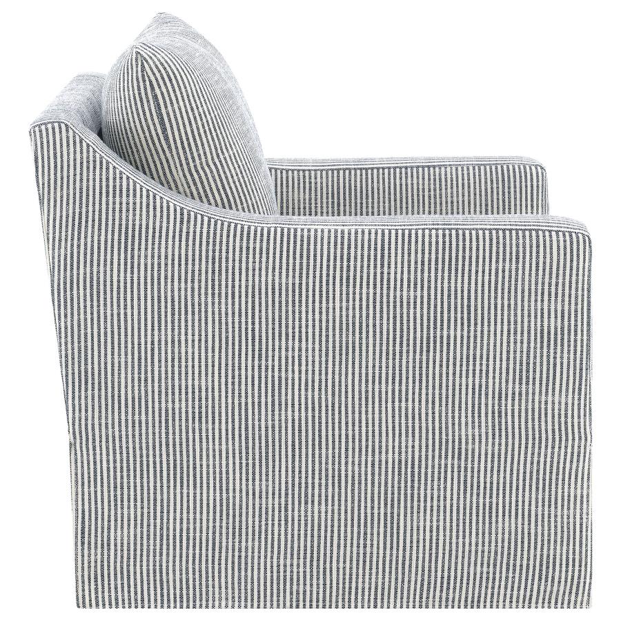 Winter Upholstered Sloped Arm Accent Swivel Chair Grey view 8