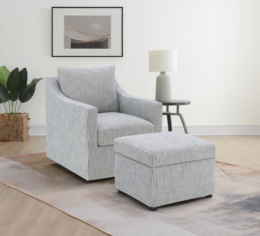 Winter Upholstered Sloped Arm Accent Swivel Chair Grey view 12