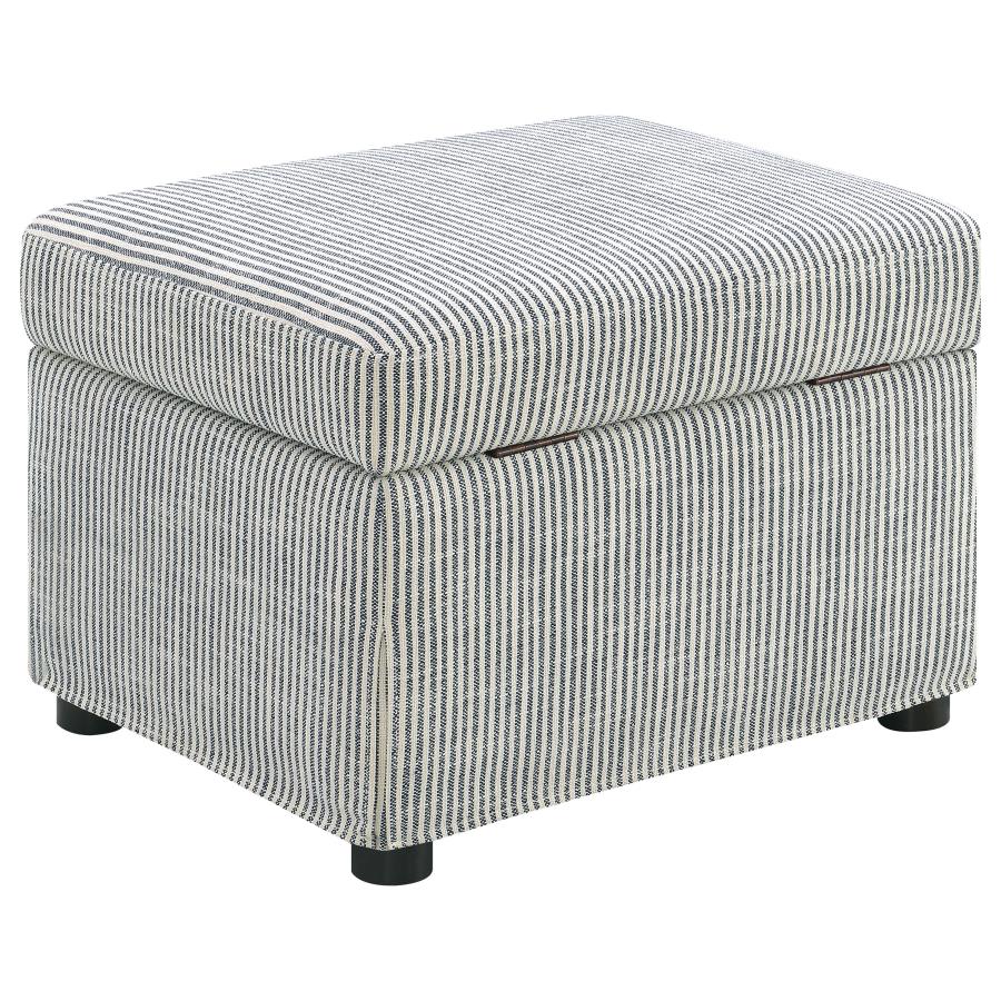 Winter Upholstered Hydraulic Lift Top Storage Ottoman Grey view 8