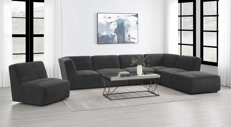Cobie Upholstered Armless Swivel Chair Dark Charcoal view 12