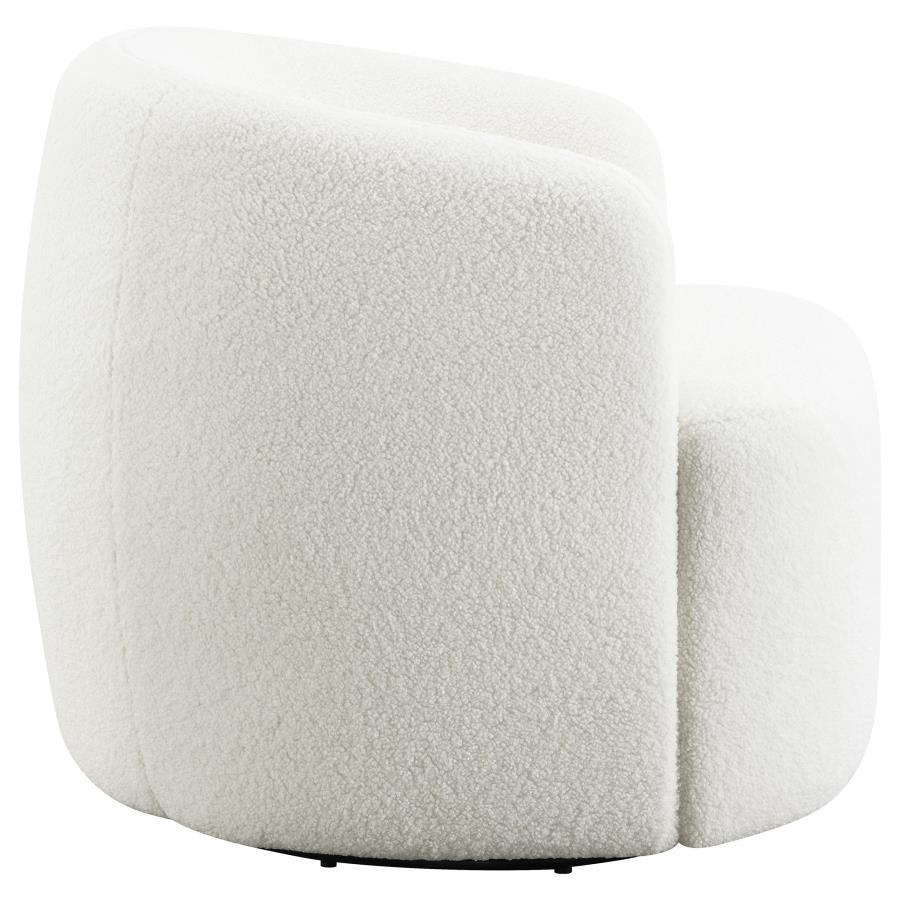 Hudson Faux Sheepskin Upholstered Swivel Chair Natural view 8