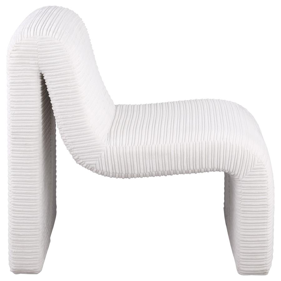 Drayton Upholstered Curved Armless Accent Chair Ivory view 8