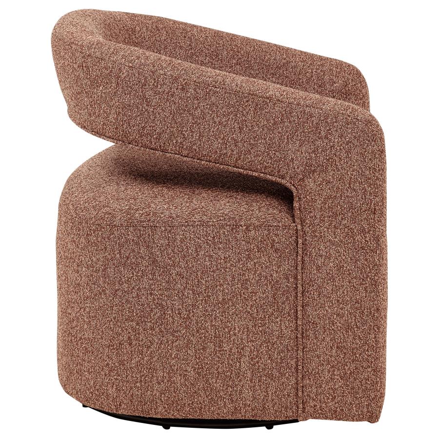 Westhill Boucle Upholstered Swivel Accent Chair Berry view 9