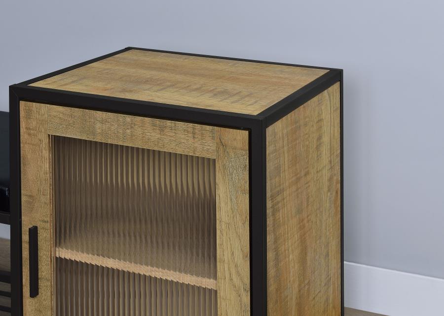 Martino Shoe Storage Entryway Bench with Cabinet Mango and Black view 9