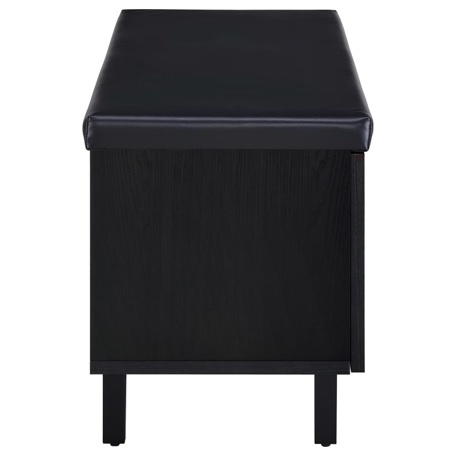 Brixton 2-door Padded Entryway Shoe Storage Bench Black view 9