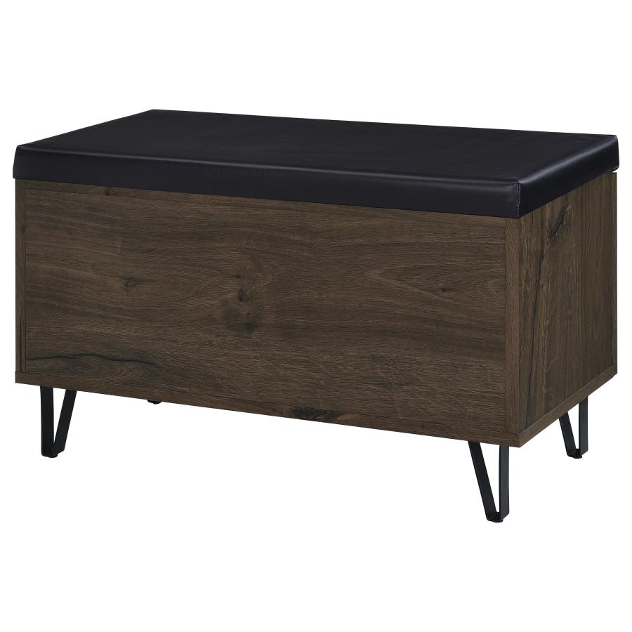 Brixton 2-door Padded Entryway Shoe Storage Bench Smoked Oak view 8
