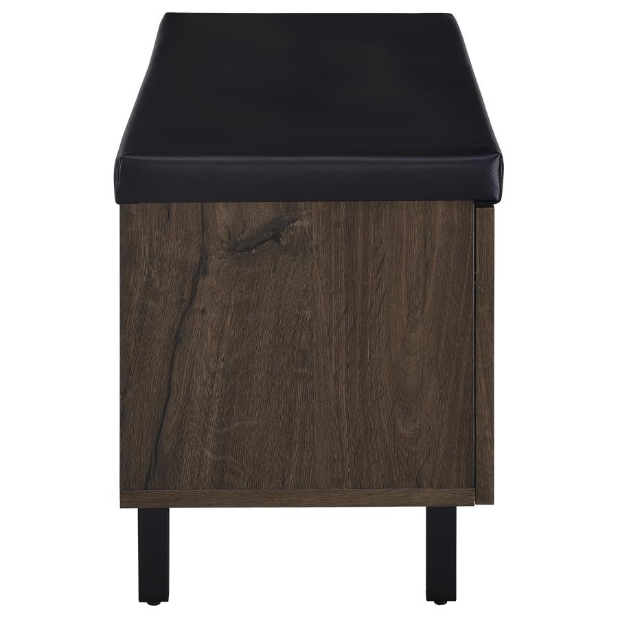 Brixton 2-door Padded Entryway Shoe Storage Bench Smoked Oak view 9