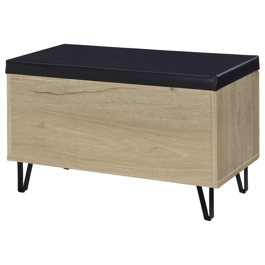 Brixton 2-door Padded Entryway Shoe Storage Bench White Oak view 8