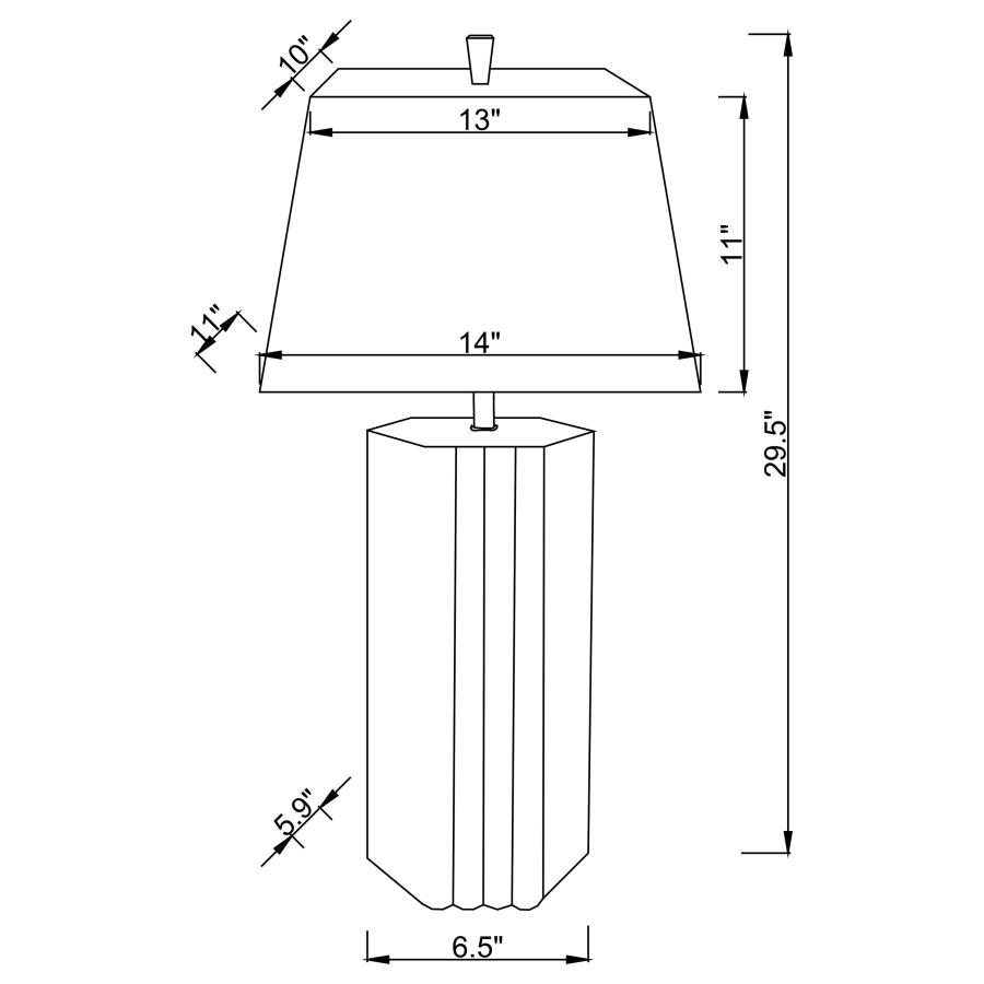 Elena 30-inch Square Tapered Mirrored Table Lamp Brown view 8